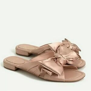 J. CREW Abbie Blush Satin Bow Sandals. Size 9